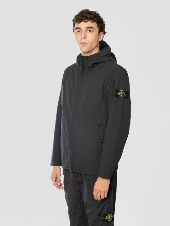 26FW 스톤 아일랜드 자켓 Membrana Soft Shell Due Strati Impermeabile Nero 소재 파카 - STONE ISLAND