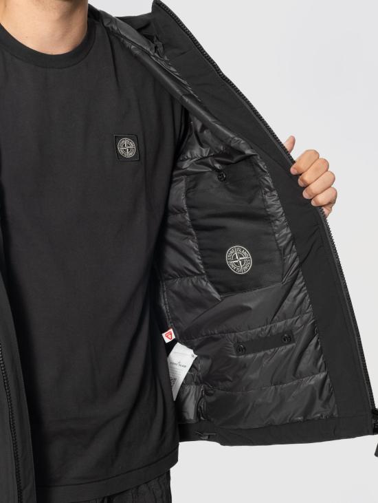 26FW 스톤 아일랜드 자켓 Membrana Soft Shell Due Strati Impermeabile Nero 소재 파카 - STONE ISLAND