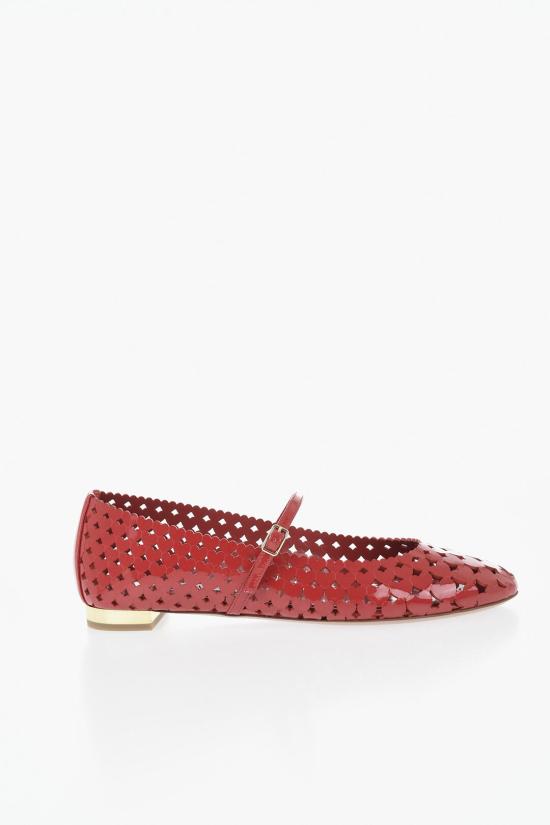  아쿠아주라 플랫 슈즈 AMSFLAA0PATF00 Red - AQUAZZURA
