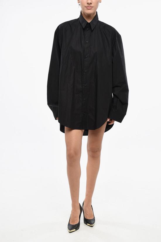  발렌시아가 서스펜디드 셔츠 드레스 809049TNM60 1000 Black