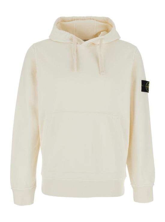 26SS 스톤 아일랜드 오가닉 코튼 플리스 레귤러핏 후드 스웨트셔츠 L1S156100062 WHITE