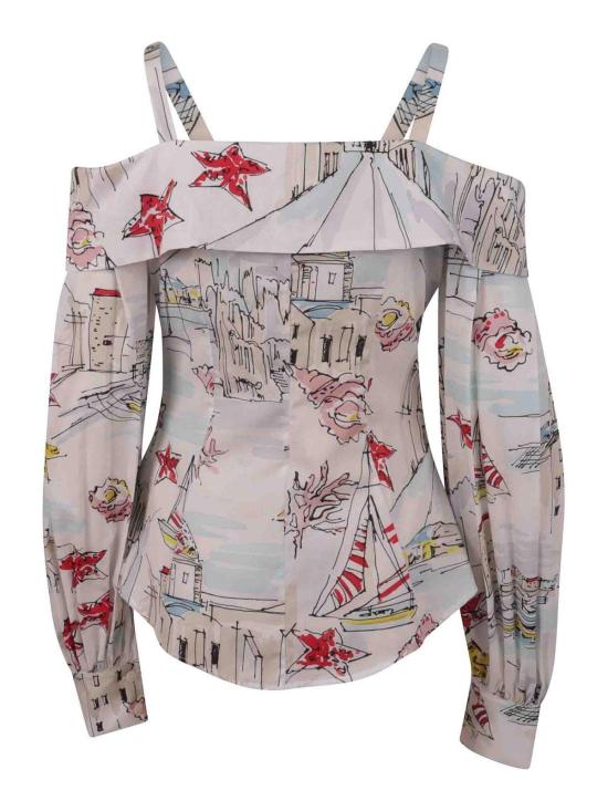 26SS 안토니오 마라스 블라우스 MCAM764BI7AZBIANCOFANTAZZURRA MULTICOLOUR - ANTONIO MARRAS