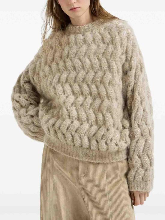 26FW 브루넬로 쿠치넬리 탑 MNT347520CMG59 Beige - BRUNELLO CUCINELLI