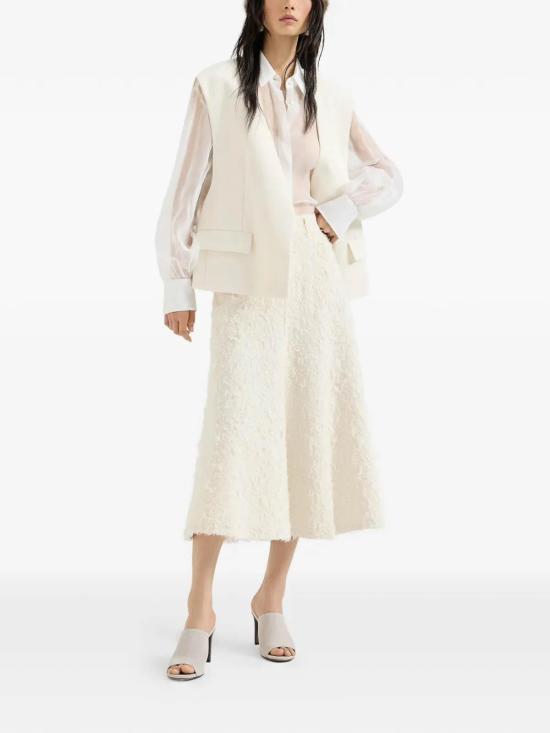 26SS 브루넬로 쿠치넬리 코튼 더블 크레이프 트윌 베스트 MH5327739C008 WHITE - BRUNELLO CUCINELLI