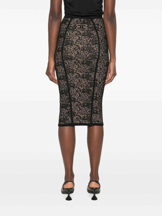 26FW 엘리자베타프랜치 미디 스커트 GK12Q66E2FR9 BLACK - ELISABETTA FRANCHI