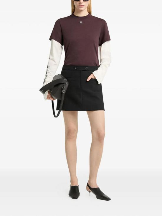 26FW 쿠레쥬 탑 326JTS217JS02334090 Dark Red - COURREGES