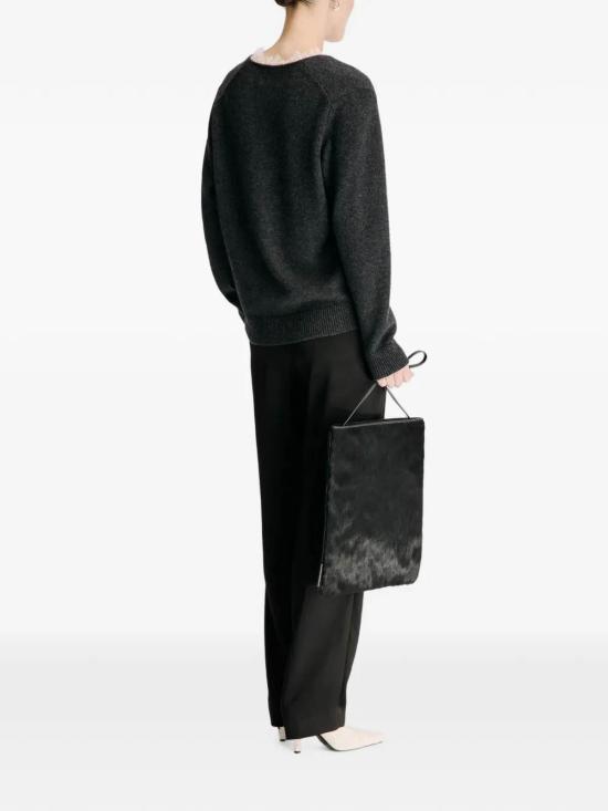 26FW 루루 스튜디오 탑 LEYLACHARCOALIVORY Grey - LOULOU STUDIO