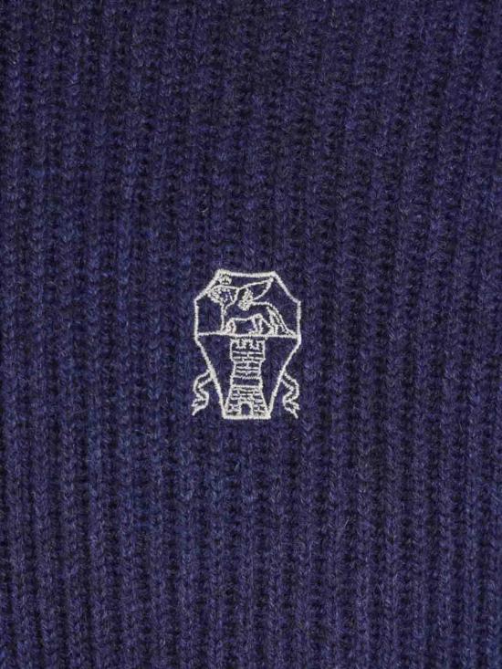 26FW 브루넬로 쿠치넬리 립드 니트 집 후드 스웨터 M22704806GCQX13 Blue - BRUNELLO CUCINELLI