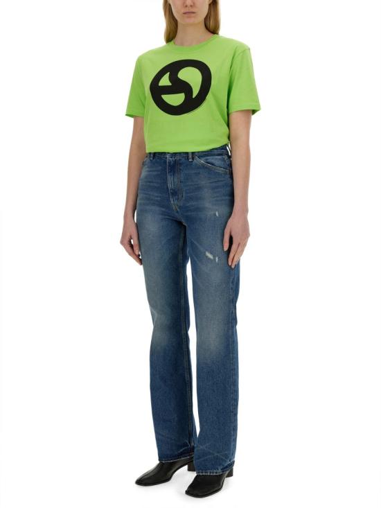  아크네 스튜디오 로고 티셔츠 CL0265 ABF GREEN - ACNE STUDIOS