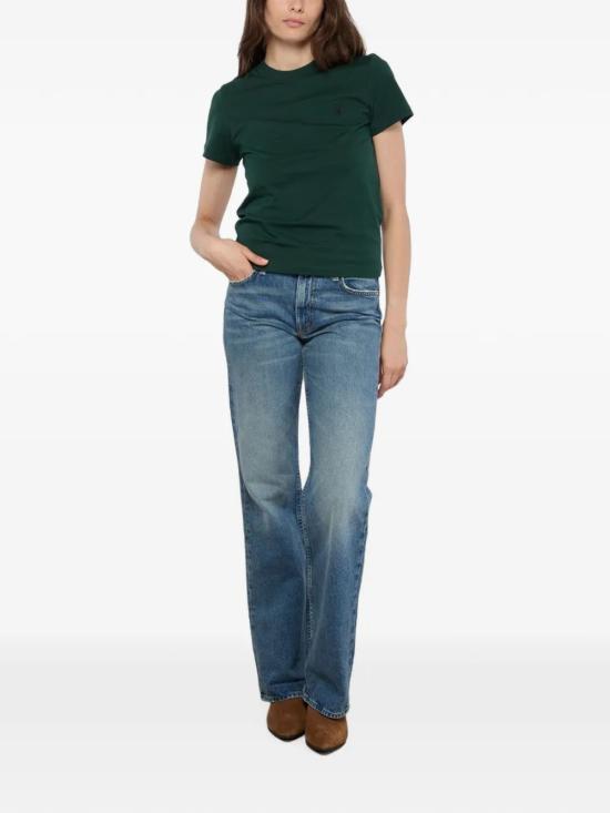 26FW 아미 스몰 하트 로고 코튼 크롭 티셔츠 FTS347 724A258 Green - AMI