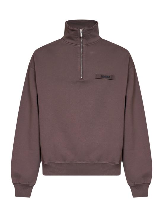 26FW 자크뮈스 하프 집업 스웨트 셔츠 SSM00313AJ00174 850 BROWN