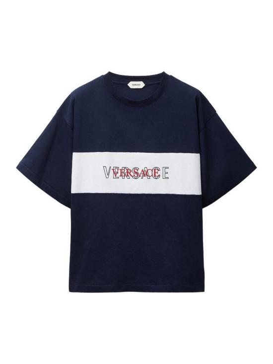 26FW 베르사체 반팔 티셔츠 10259441A183911UI20 Dark Blue
