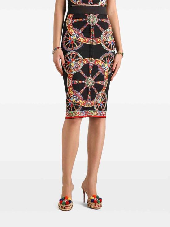 26FW 돌체앤가바나 미디 스커트 F4K33TGDDTAHH6CL MULTICOLOUR - DOLCE & GABBANA