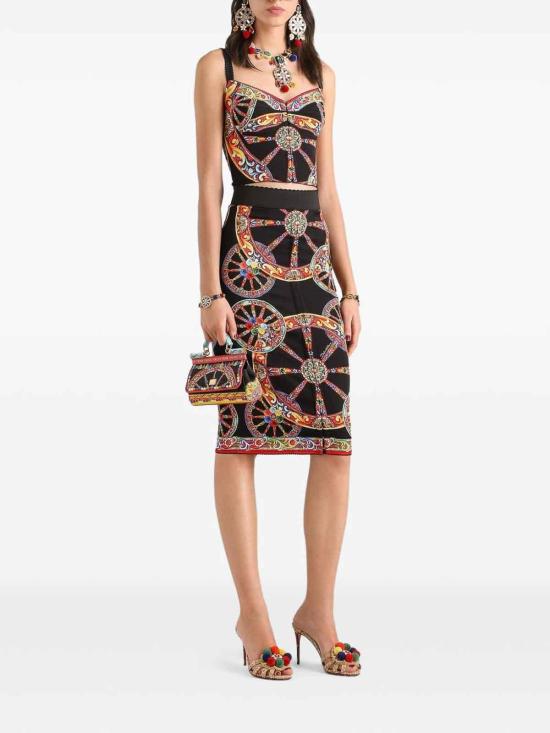 26FW 돌체앤가바나 미디 스커트 F4K33TGDDTAHH6CL MULTICOLOUR - DOLCE & GABBANA