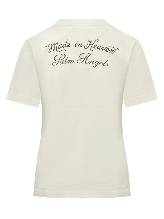 26FW 팜앤젤스 반팔 티셔츠 PAWAA06W26JR04 0360 OFF WHITE BROWN - PALM ANGELS