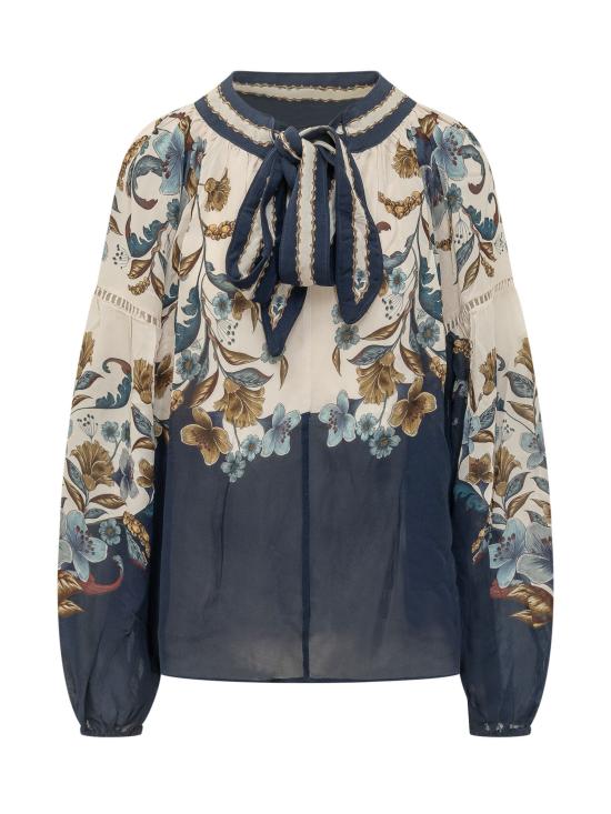 26FW 팜 리오 블라우스 366772 26051 GOLDEN NATURE NAVY BLUE