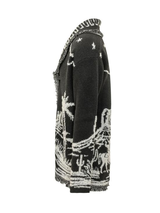 26FW 알라누이 가디건 LMHB039E26KNI006 1004 BLACK WHITE - ALANUI