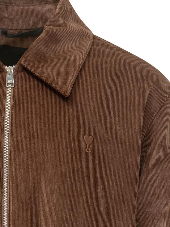 26FW 아미 울 아미 드 꾀흐 패딩 재킷 울 아미 드 꾀흐 패딩 재킷 HJK830CO0089 2221 MARRON CHOCOLATE - AMI