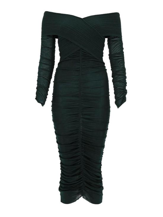 26SS 셀프 포트레이트 롱 원피스 RS26011MAGGREEN