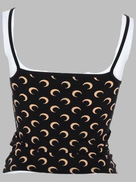 26SS 마린세르 문 프린트 저지 스트랩 탑 WTO508A CJER0001IT99 BLACK - MARINE SERRE