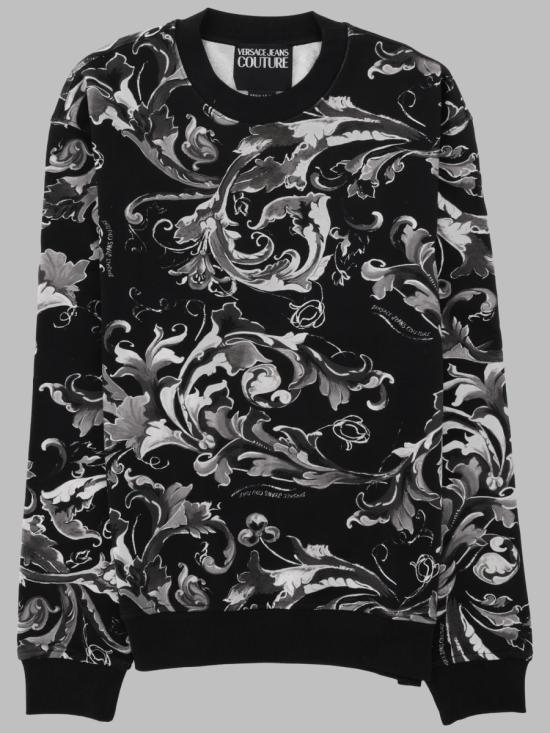 26FW 베르사체 바로코 프린트 스웨트 셔츠 79GAI3R0 FS201899 BLACK