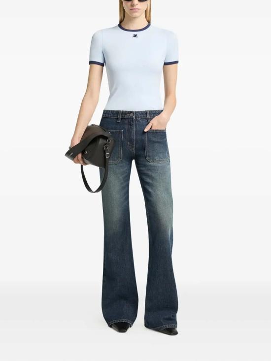 26FW 쿠레쥬 반팔 티셔츠 125JTS017JS0203B266 Light Blue - COURREGES
