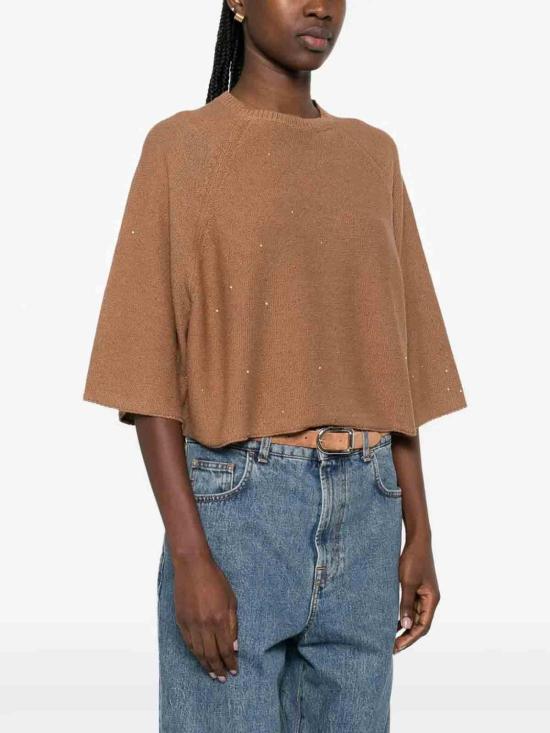 26SS 파비아나 필리피 탑 MAD266F349D2731268 Brown - FABIANA FILIPPI