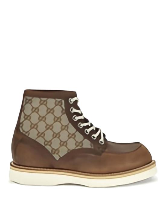 25FW 구찌 라운드 토 레이스업 앵클 부츠 831149AAEZE2541 BROWN