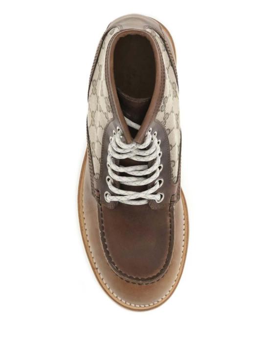 25FW 구찌 라운드 토 레이스업 앵클 부츠 831149AAEZE2541 BROWN - GUCCI
