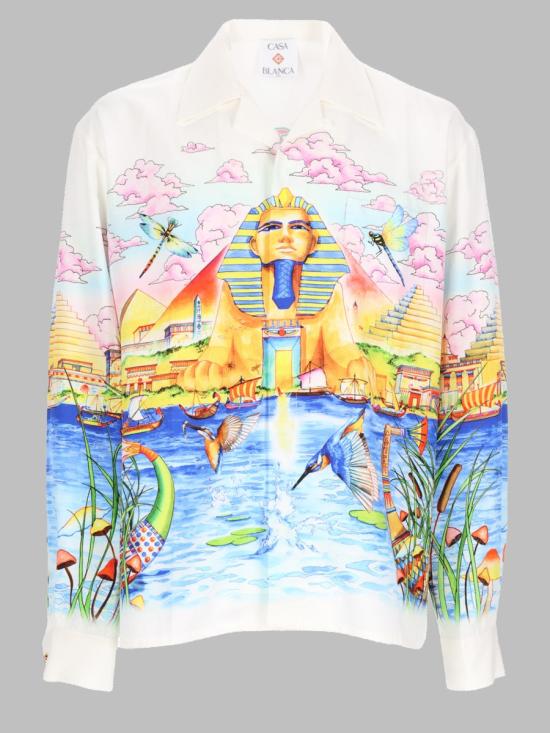 26FW 카사블랑카 셔츠 M PF26 SH 006 04EGYPTASITWAS MULTICOLOR