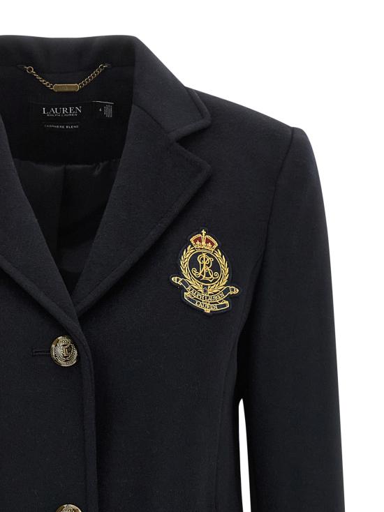 26FW 랄프 로렌 크레스트 패치 울 블렌드 코트 297958509002 Blue - RALPH LAUREN