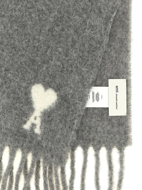 26FW 아미 알파카 아미 드 꾀흐 스카프 USF673AW0004095 Gray - AMI