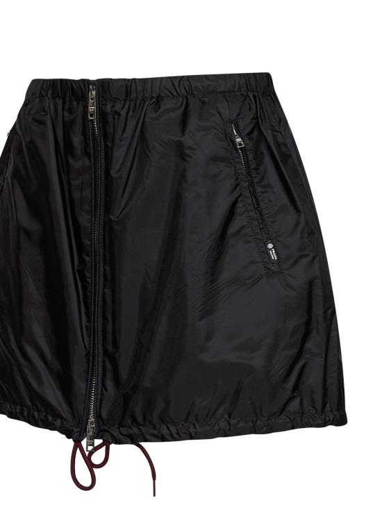 26FW 프라다 리나일론 드로스트링 셔링 미니 스커트 21X053OOO1WQ9F0002 BLACK - PRADA