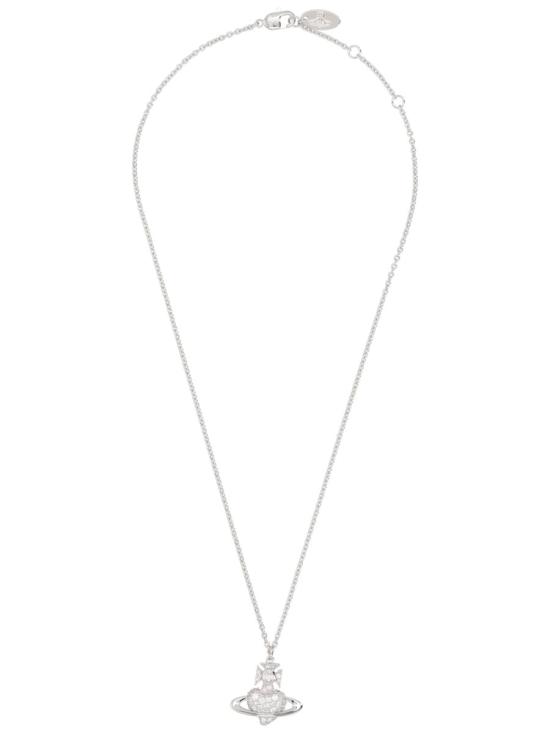 26FW 비비안웨스트우드 발렌타인 아그나타 바스 릴리프 목걸이 630203G0 02P102P102 SILVER - VIVIENNE WESTWOOD