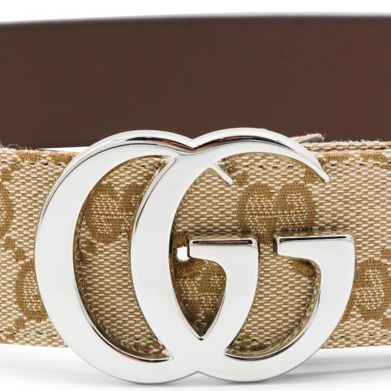 26FW 구찌 플랫 마몽 벨트 864233 FAFUT9611 SAND GG - GUCCI