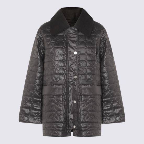 26FW 가니 샤이니 퀼트 미디 자켓 W0343 252 PHANTOM - GANNI
