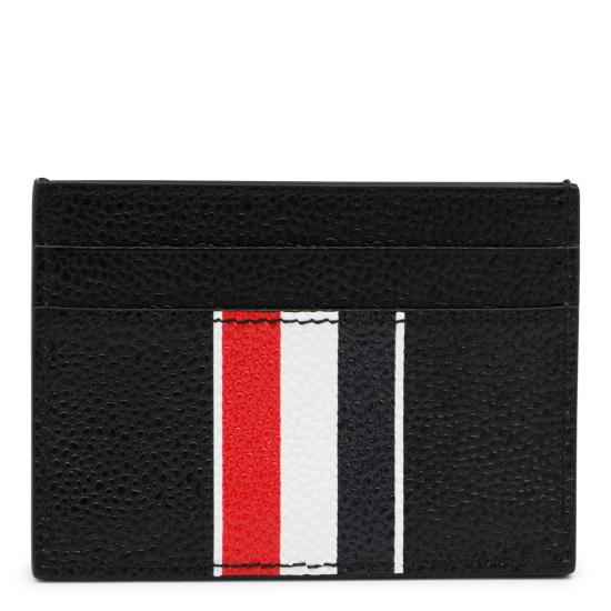 26FW 톰브라운 페블 그레인 RWB 싱글 카드 홀더 UAW090A 00198001 BLACK - THOM BROWNE