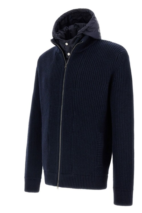 26FW 에르노 5게이지 리브 메리노 울 나일론 샤모니 재킷 MC000195U 702729290 DARK NAVY - HERNO
