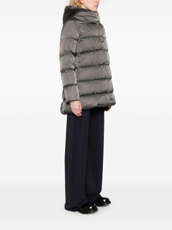 26FW 에르노 새틴 & 뉴 레이디 퍼 A셰이프 다운 자킷 PI001934D 12170Z9480 GRIGIO ANTRACITE - HERNO