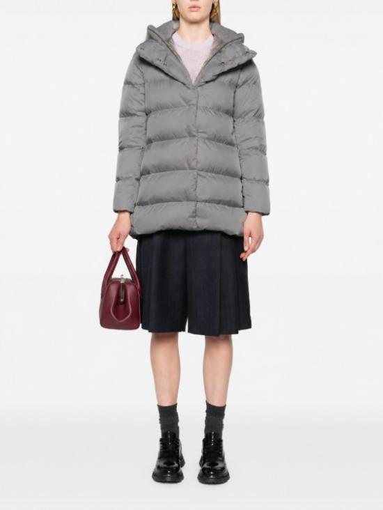 26FW 에르노 새틴 & 뉴 레이디 퍼 A셰이프 다운 자킷 PI001934D 12170Z9480 GRIGIO ANTRACITE - HERNO