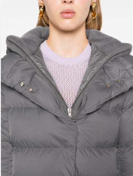 26FW 에르노 새틴 & 뉴 레이디 퍼 A셰이프 다운 자킷 PI001934D 12170Z9480 GRIGIO ANTRACITE - HERNO