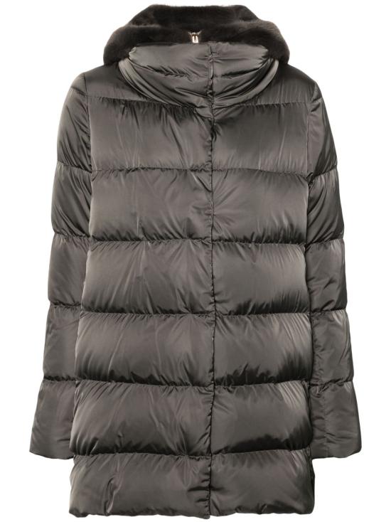 26FW 에르노 새틴 & 뉴 레이디 퍼 A셰이프 다운 자킷 PI001934D 12170Z9480 GRIGIO ANTRACITE - HERNO