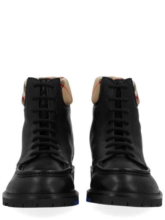 25FW 버버리 레더 로그 컴뱃 부츠 8115599 A1189 BLACK