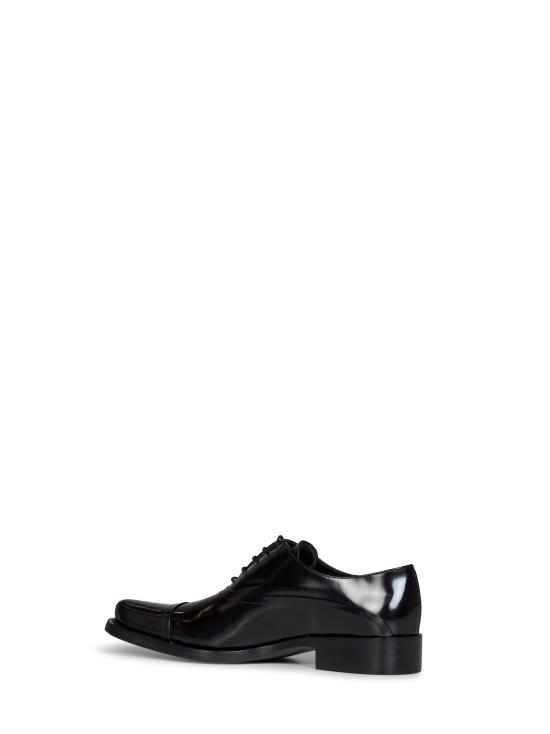 26FW 프라다 브러쉬드 가죽 레이스업 슈즈 1E706O035055F0002 BLACK - PRADA
