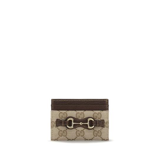 26FW 구찌 홀스빗 GG 모노그램 카드 지갑 GUA006YRFAGH89651BB BROWN