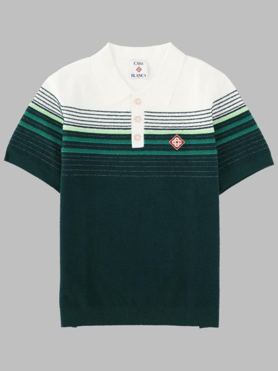 26FW 카사블랑카 셔츠 M PF26 KW 1422 01WHITE GREEN MULTICOLOR