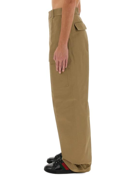  구찌 코튼 와이드 레그 카고 트라우저 762309 ZAPRO9569 BEIGE - GUCCI