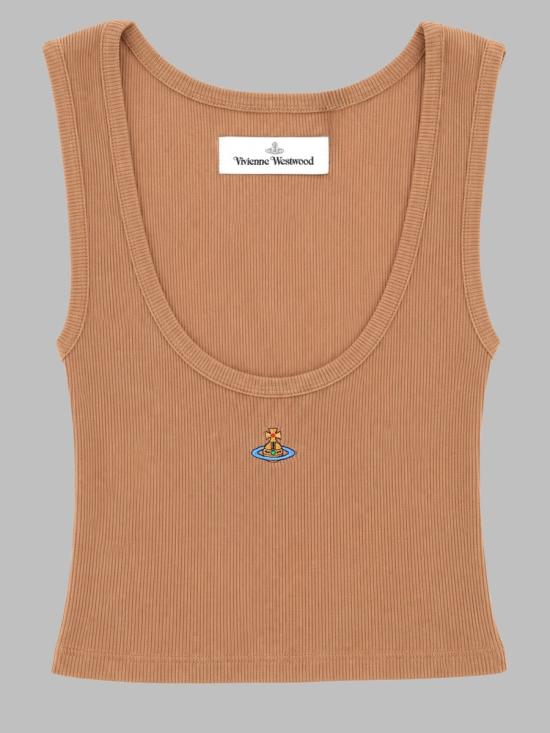 26FW 비비안웨스트우드 크롭 립 탑 1G010011 J00BOD401 BROWN