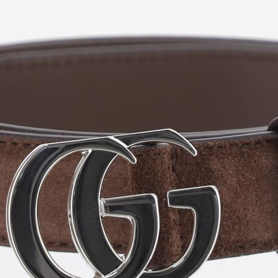 26FW 구찌 GG 마몽 가죽 벨트 A005SN BROWN - GUCCI
