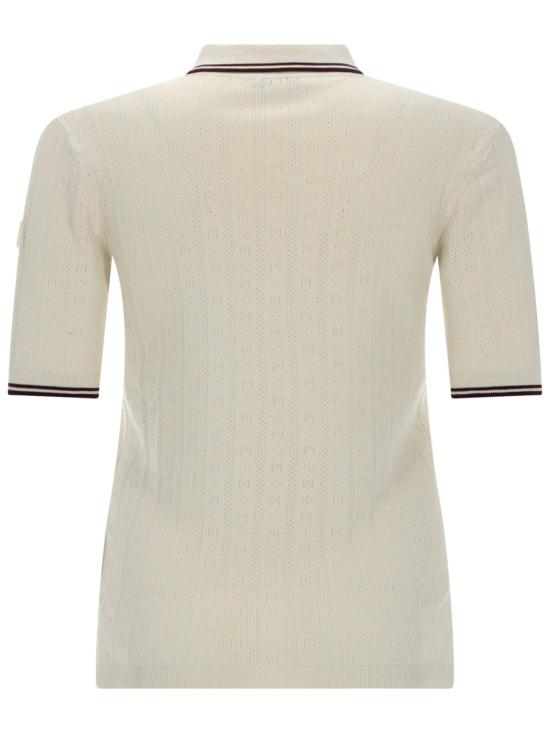 26SS 몽클레어 롬버스 & 로고 패턴 코튼 폴로 셔츠 9A00005 M9371043 IVORY - MONCLER